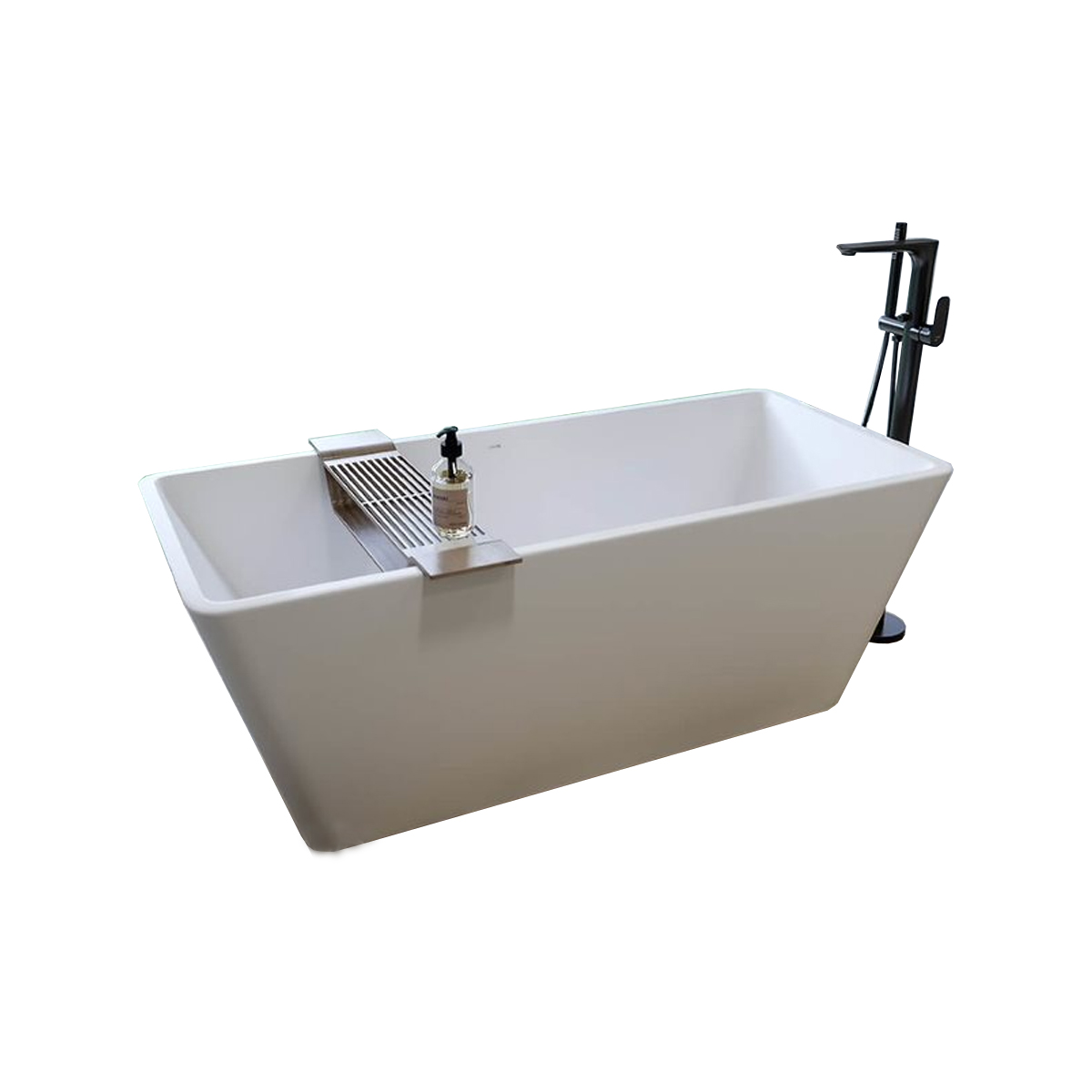 Freistehende Badewanne - Acryl mit Ablaufgarnitur Nusa Recheckig-BEN10098