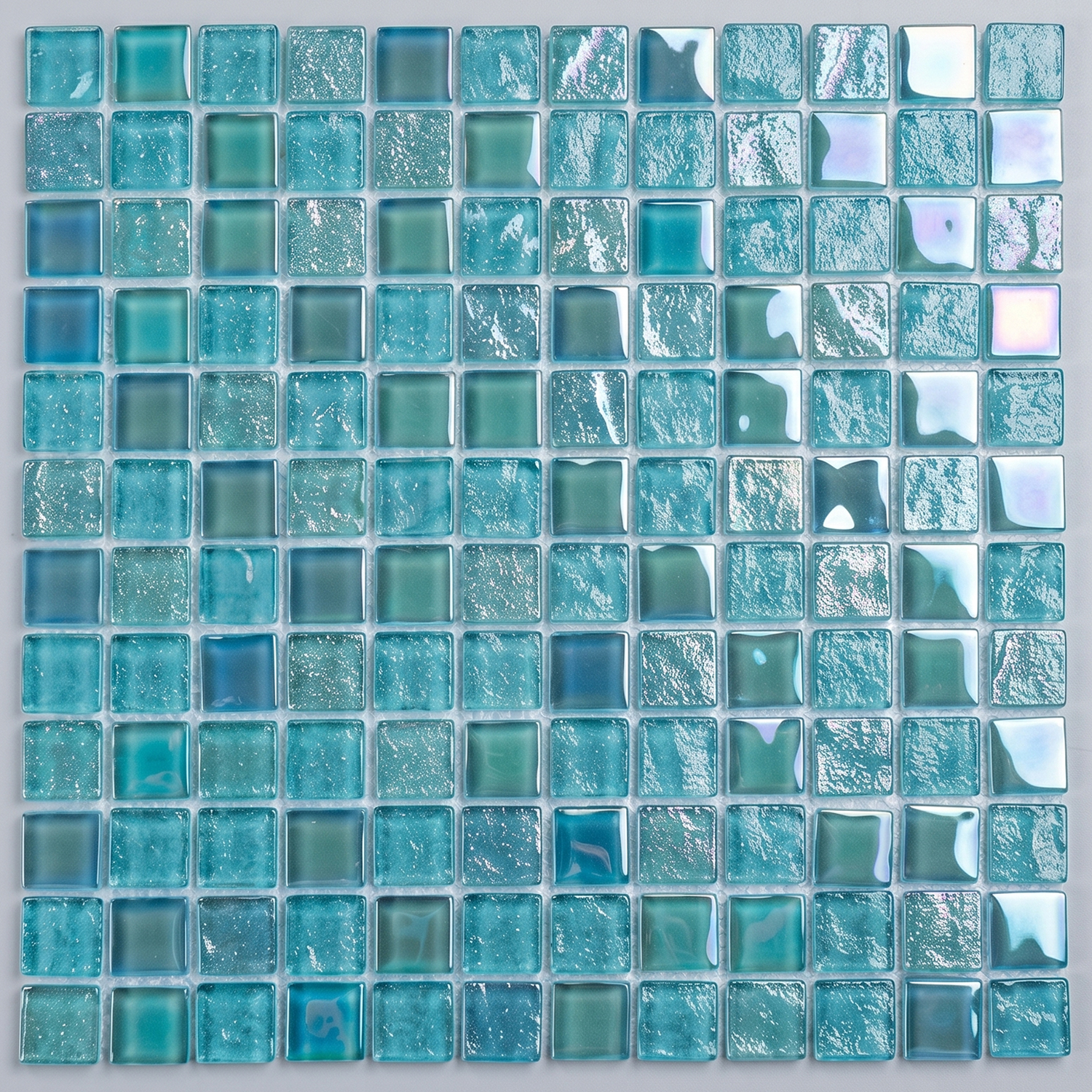 Glasmosaik 23×23 mm Türkis Schimmer