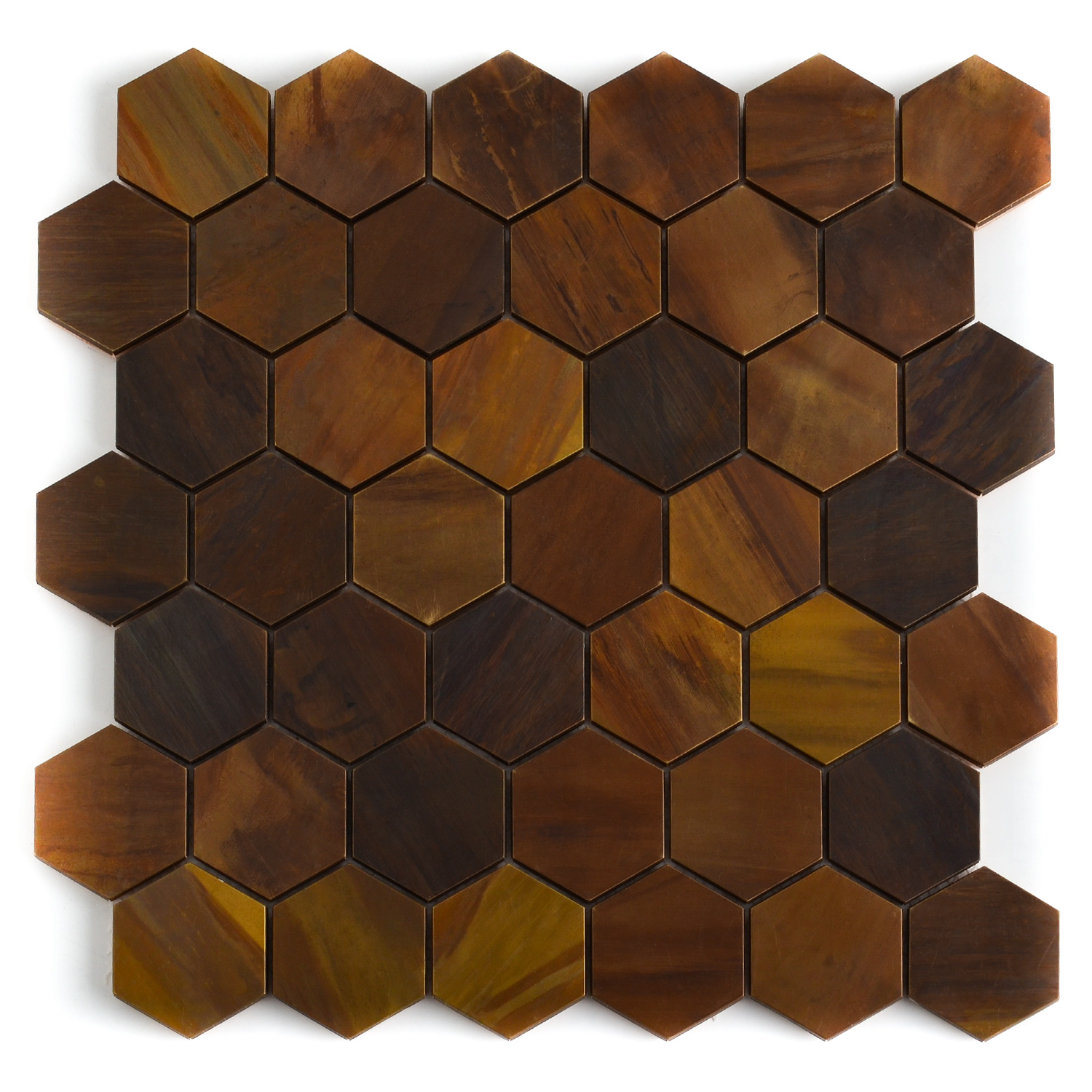 Hexagonmosaik Mosaikfliesen Kupfer 48 Mali Paket
