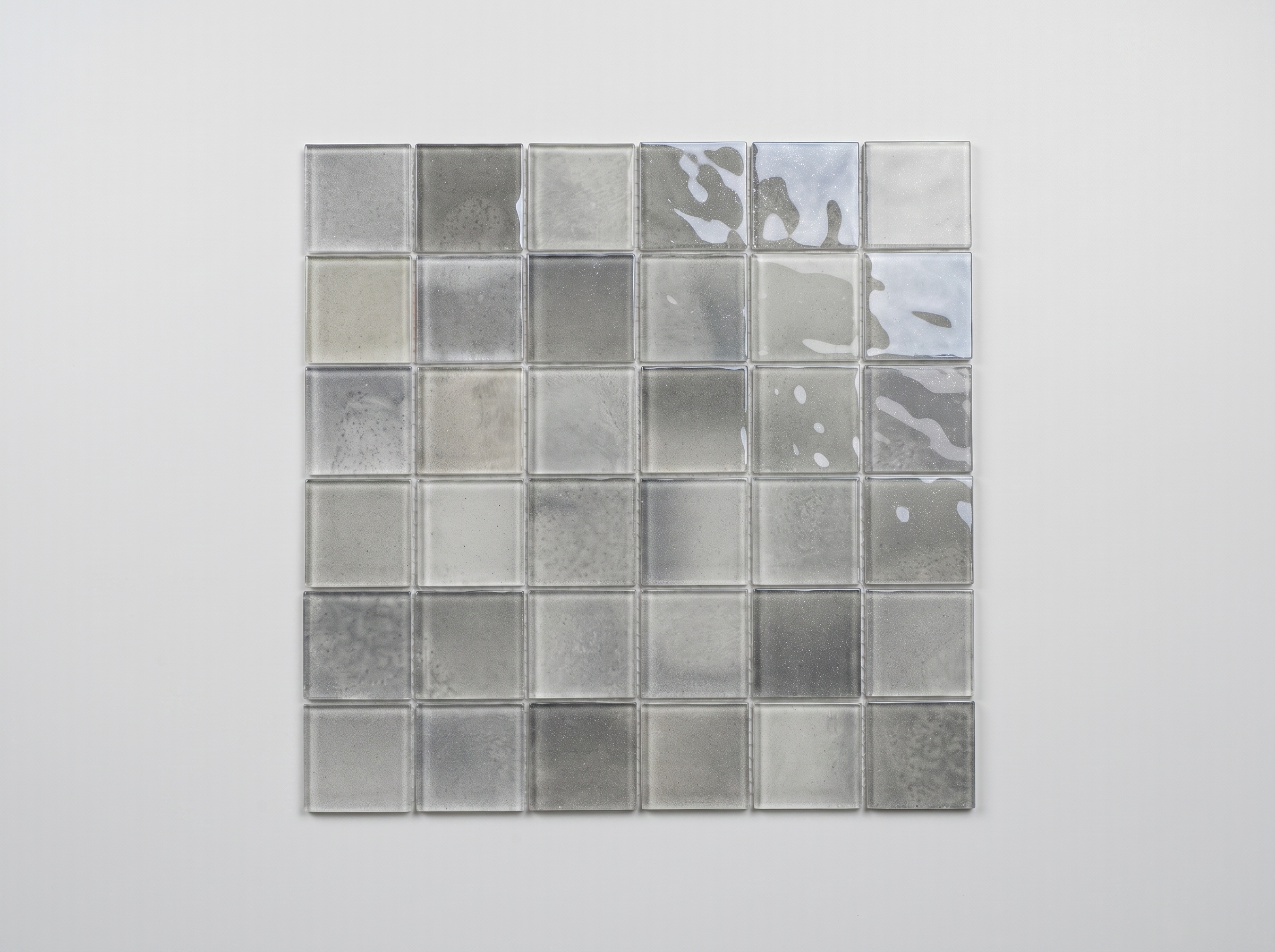 Glasmosaik Mosaikfliese Nizza 48×48 mm Grau