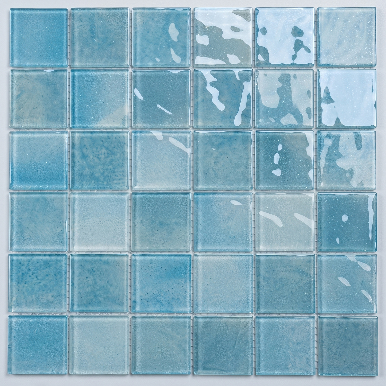 Glasmosaik Mosaikfliese Nizza 48×48 mm Blau