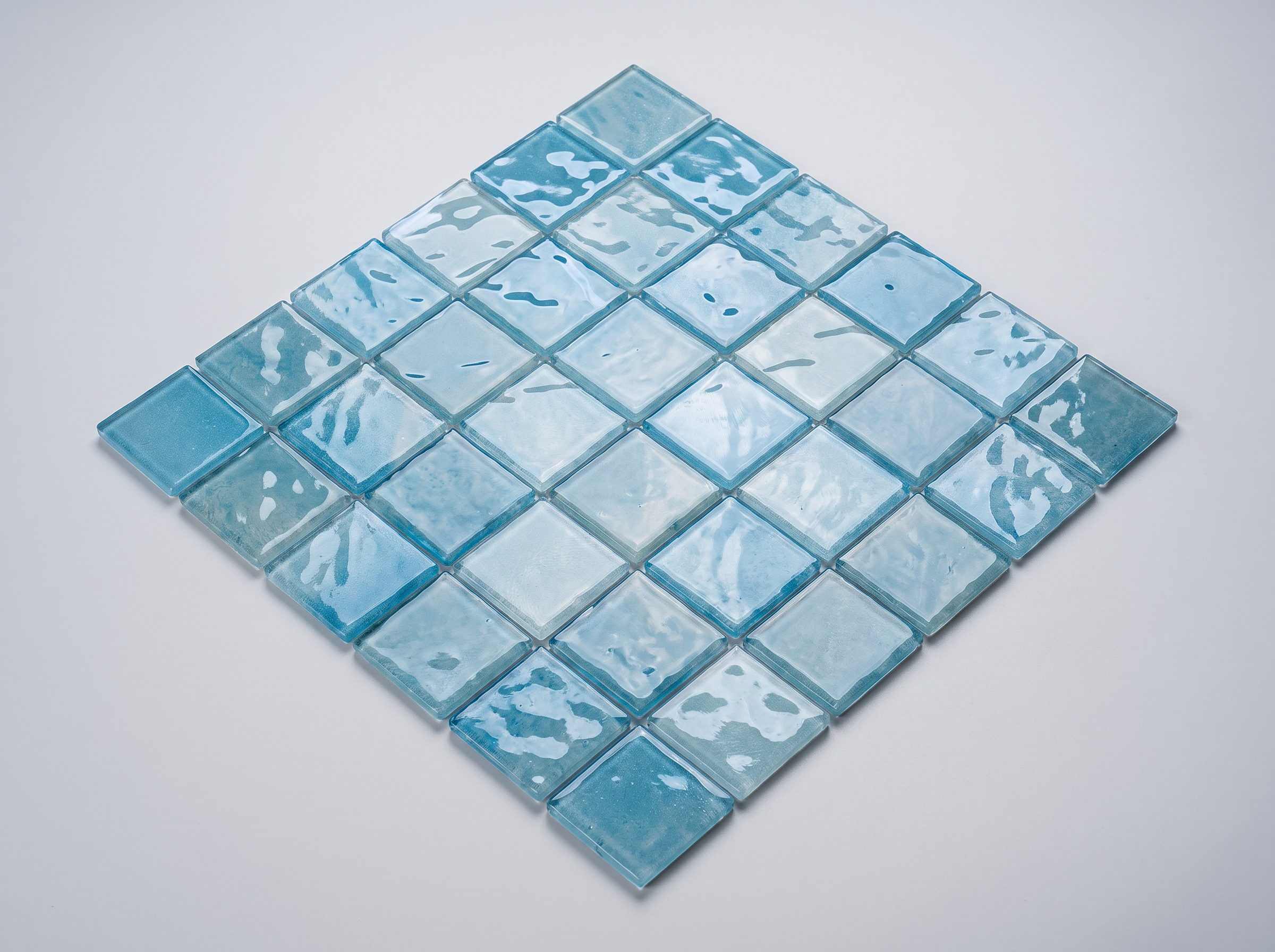 Glasmosaik Mosaikfliese Nizza 48×48 mm Blau