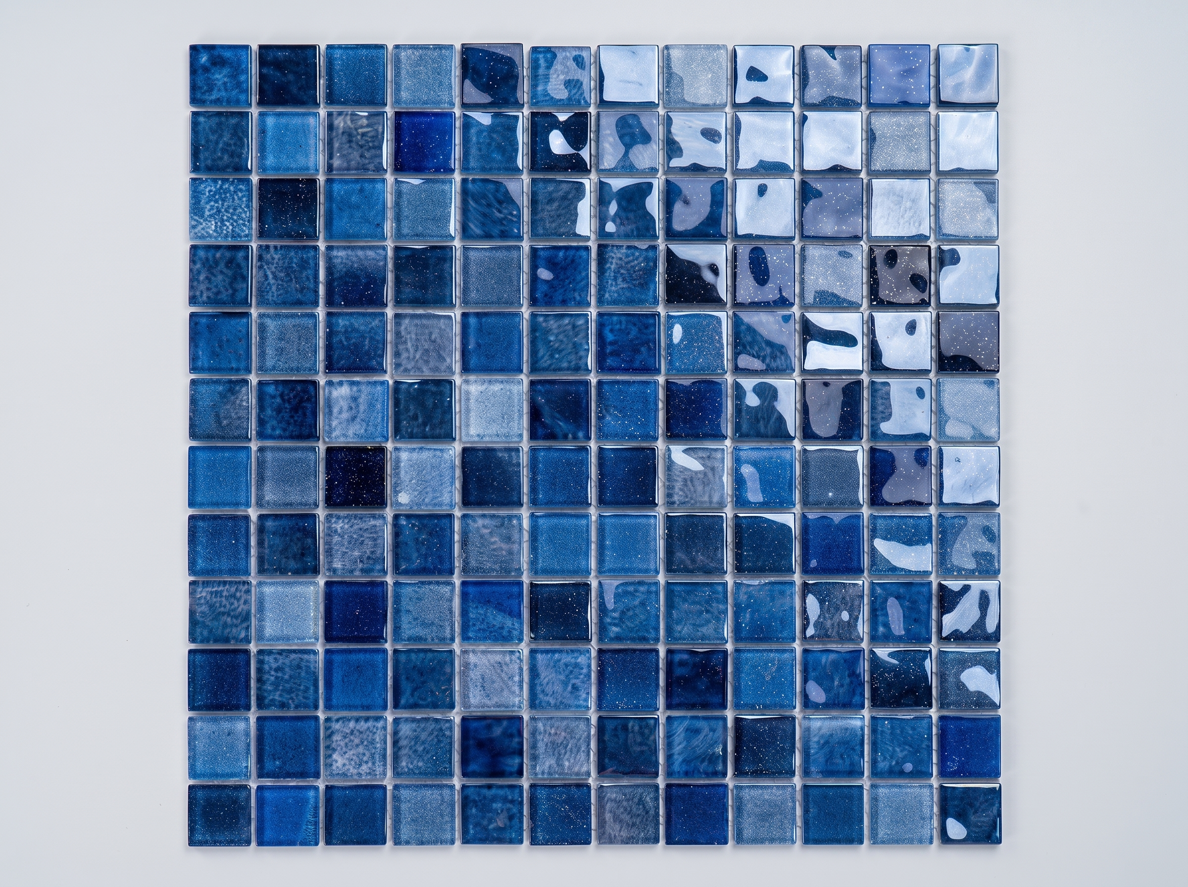 Glasmosaik Mosaikfliese Nizza 23×23×4 mm Blau