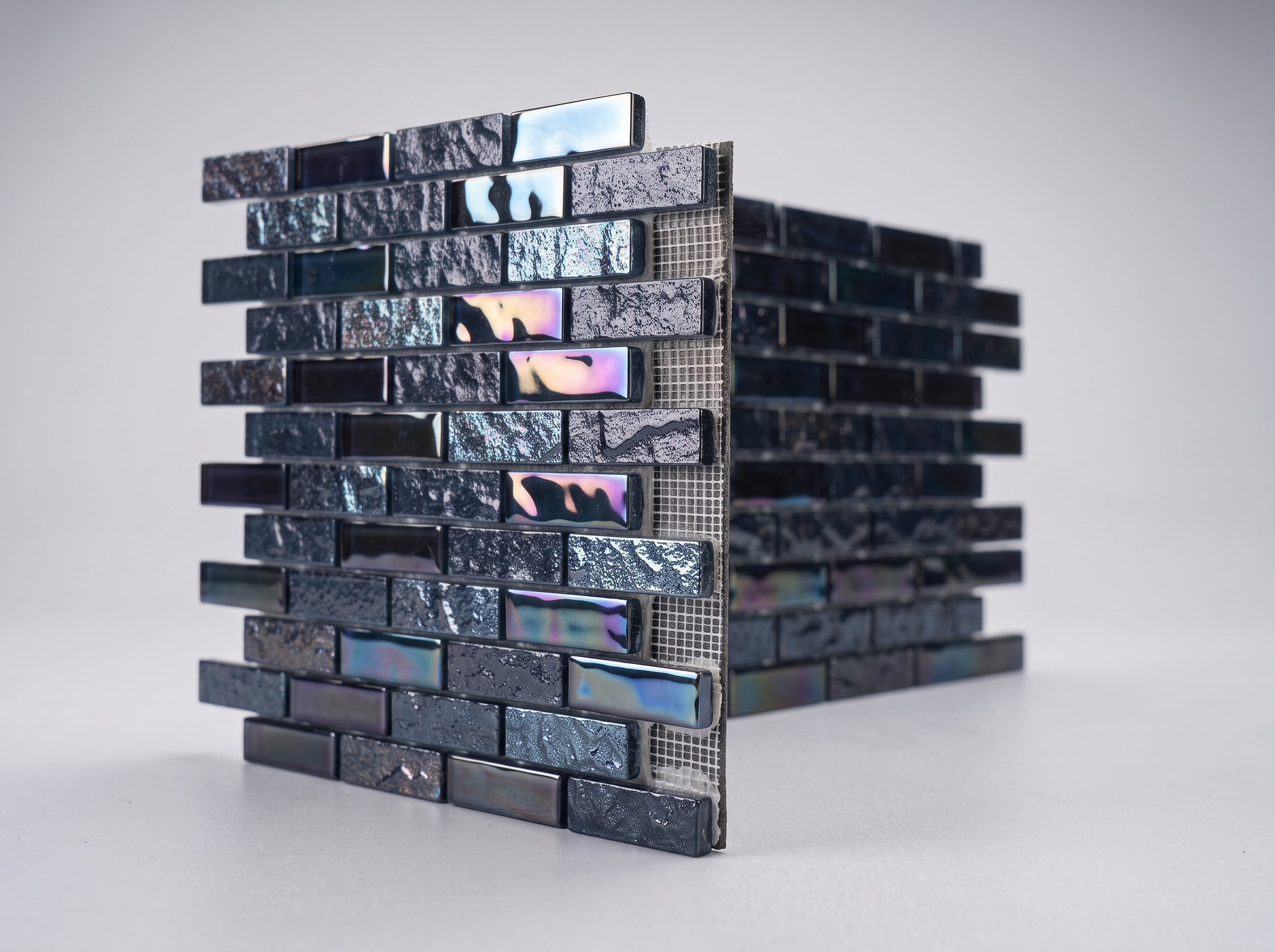 Glasmosaik 23×23 mm Dunkelblau Schimmer