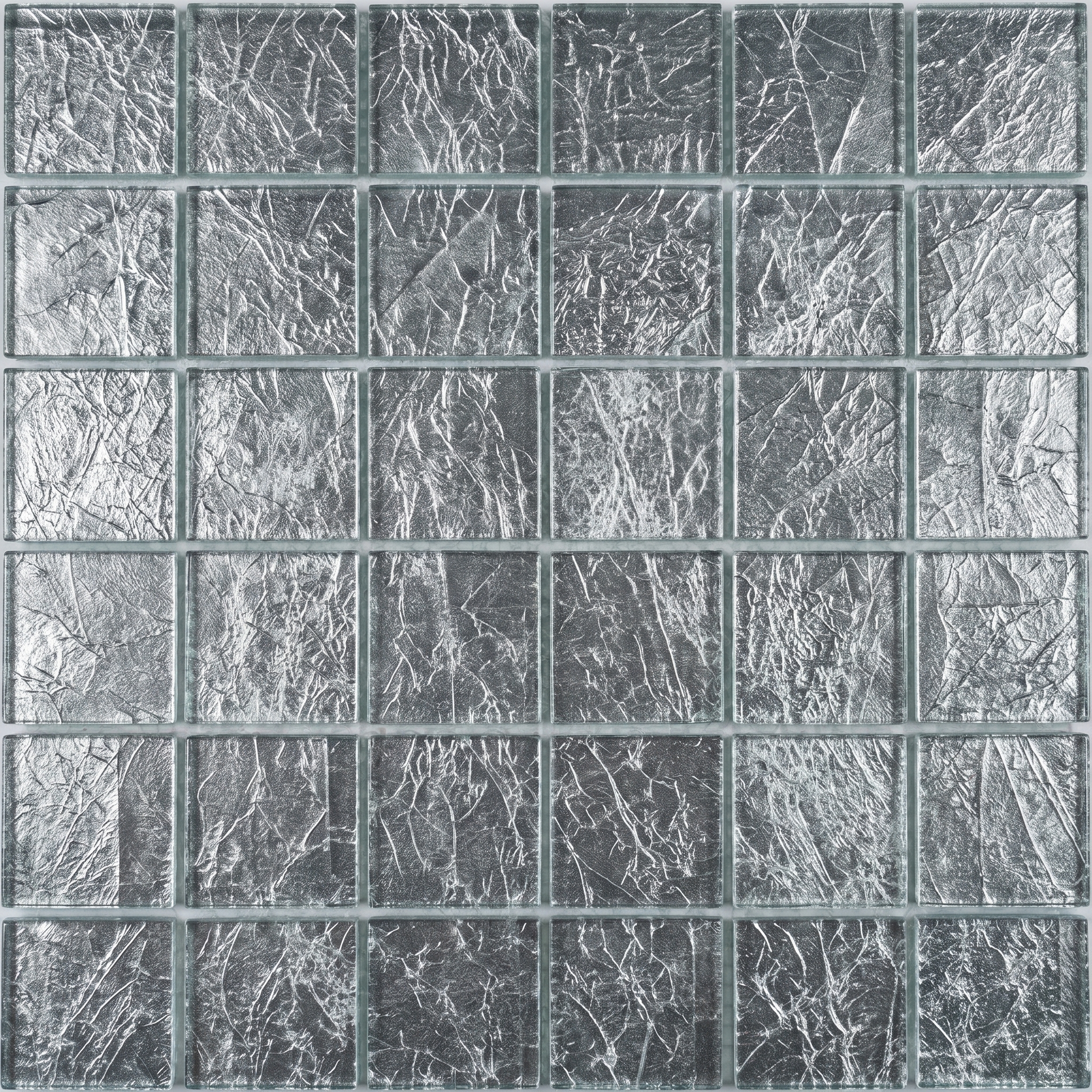 Glasmosaik Lille Silber Metalloptik 48×48x6 mm 