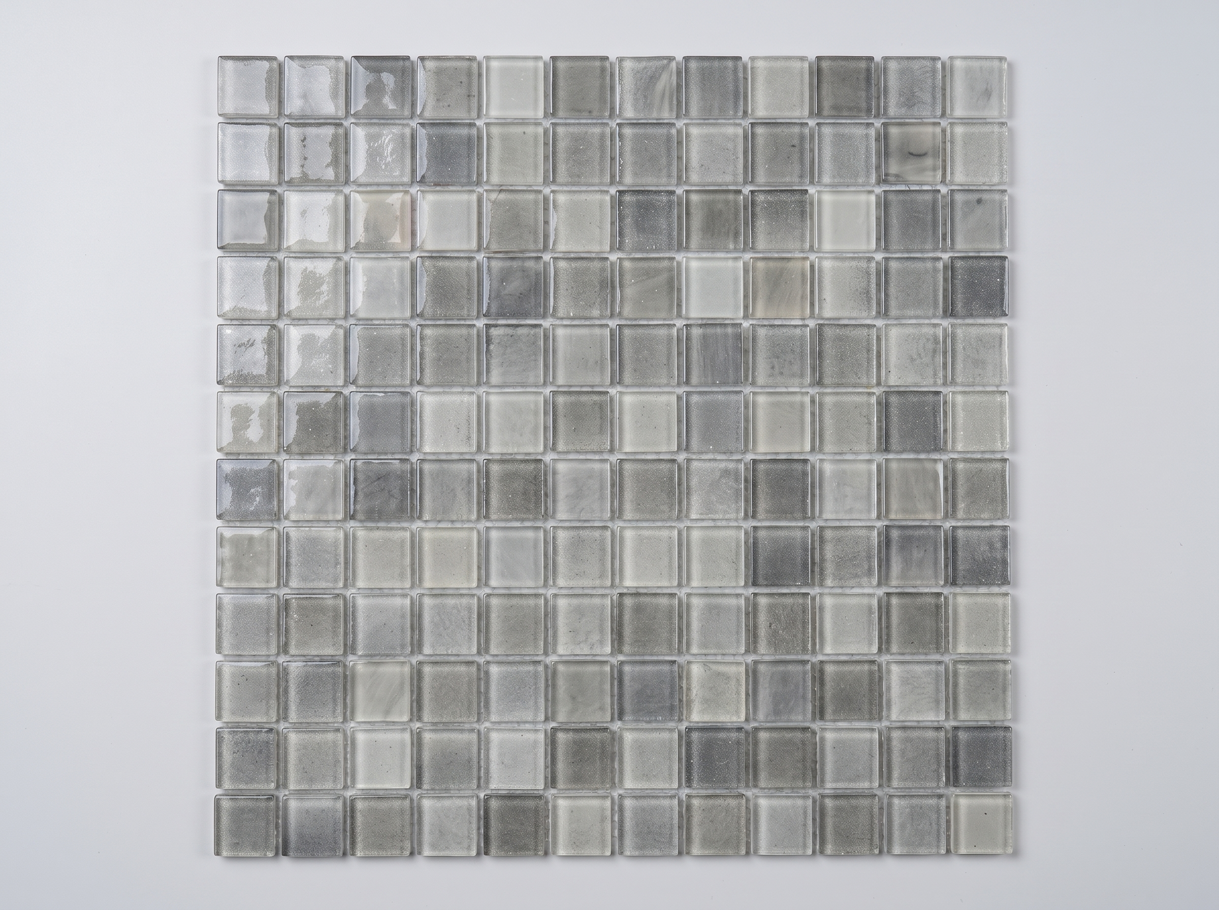 Glasmosaik Mosaikfliese Nizza 23×23×4 mm Grau