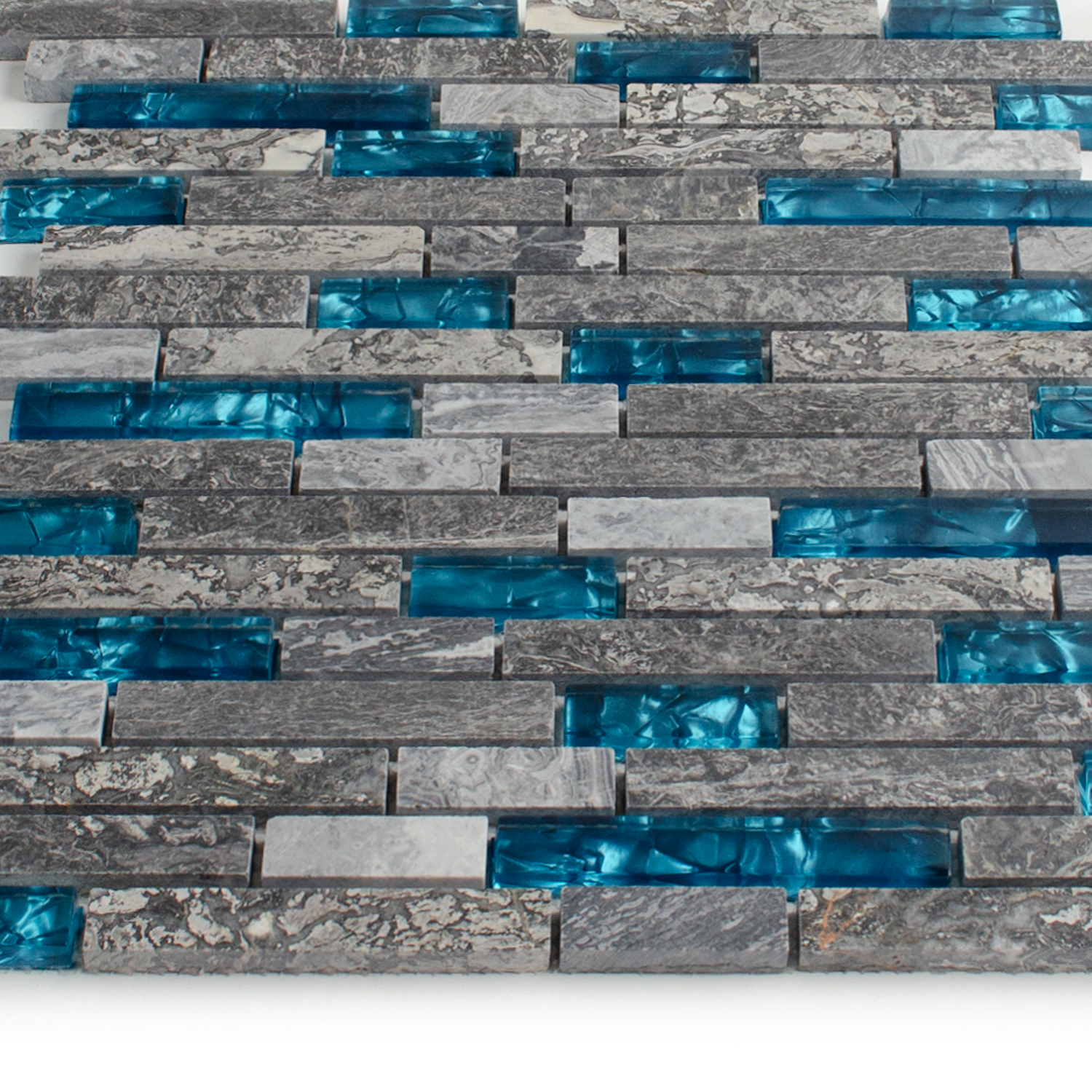 Glasmosaik Blau Natursteinmosaik Abigal Brick