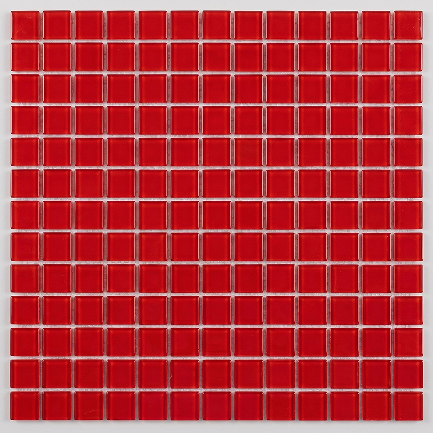 Glasmosaik 23×23 mm glänzend Rot Bloom