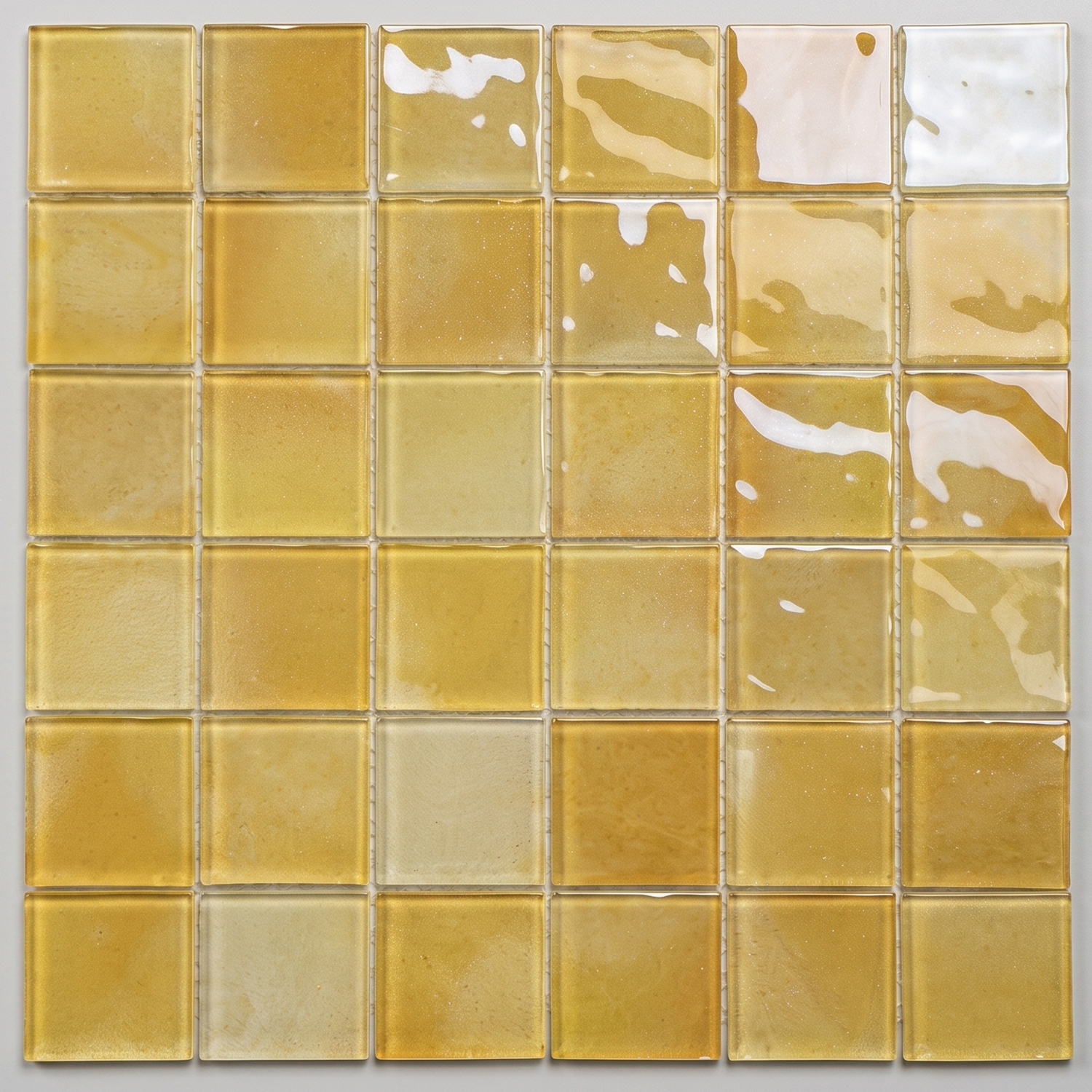 Glasmosaik Mosaikfliese Nizza 48×48 mm Gelb