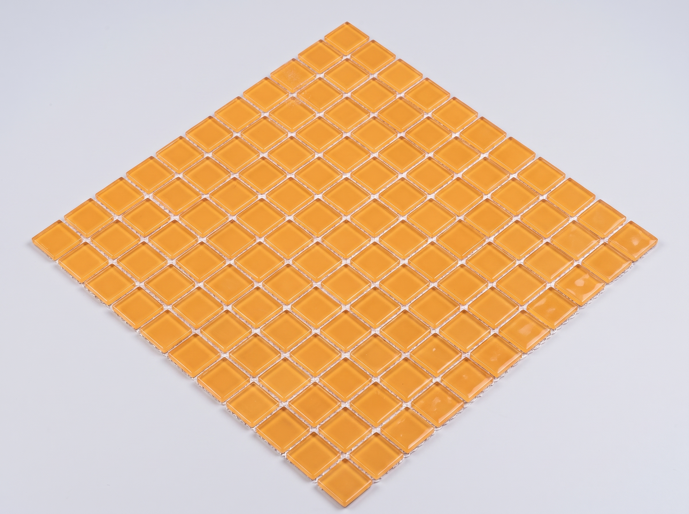 Glasmosaik 23×23 mm glänzend Orange Bloom