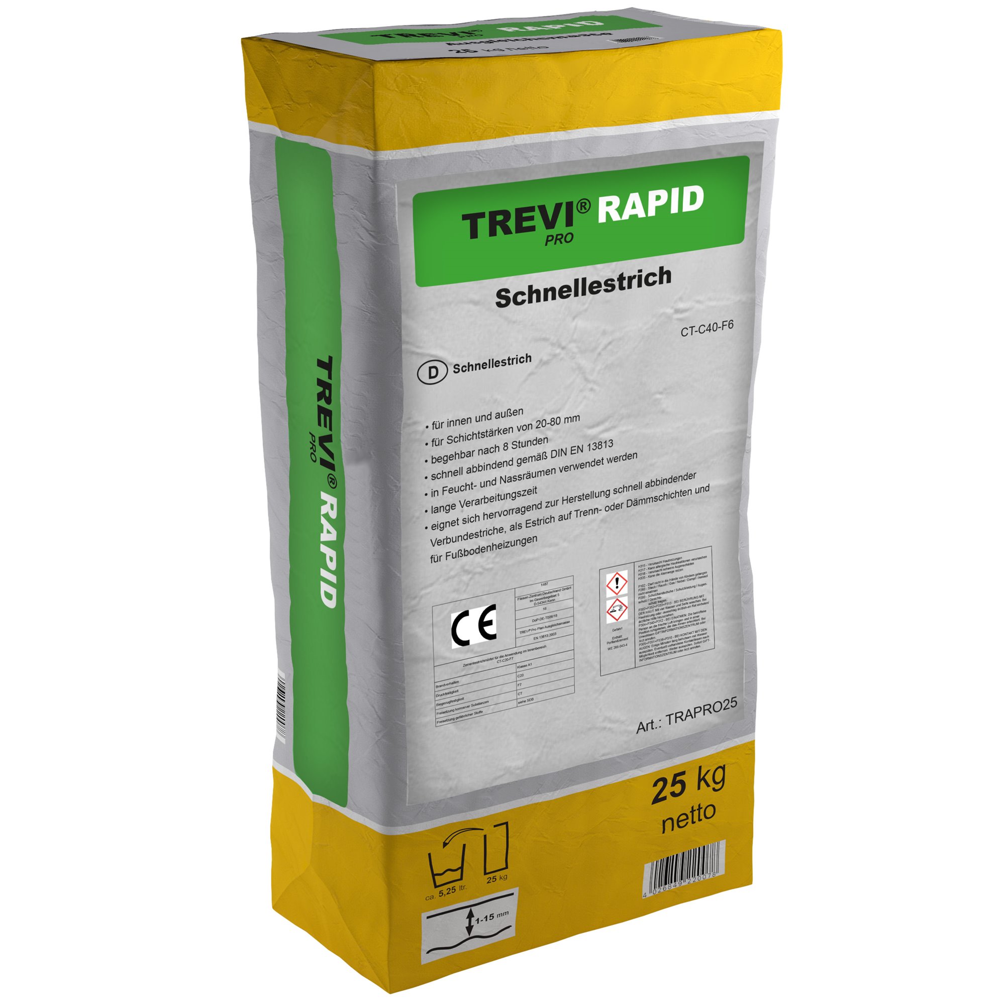Ausgleichsmasse Schnellabbindender Zementestrich Bodenausgleichsmasse TREVI PRO RAPID-BEN10041 Ausgleichsmasse Schnellabbindender Zementestrich Bodenausgleichsmasse TREVI PRO RAPID-BEN10041