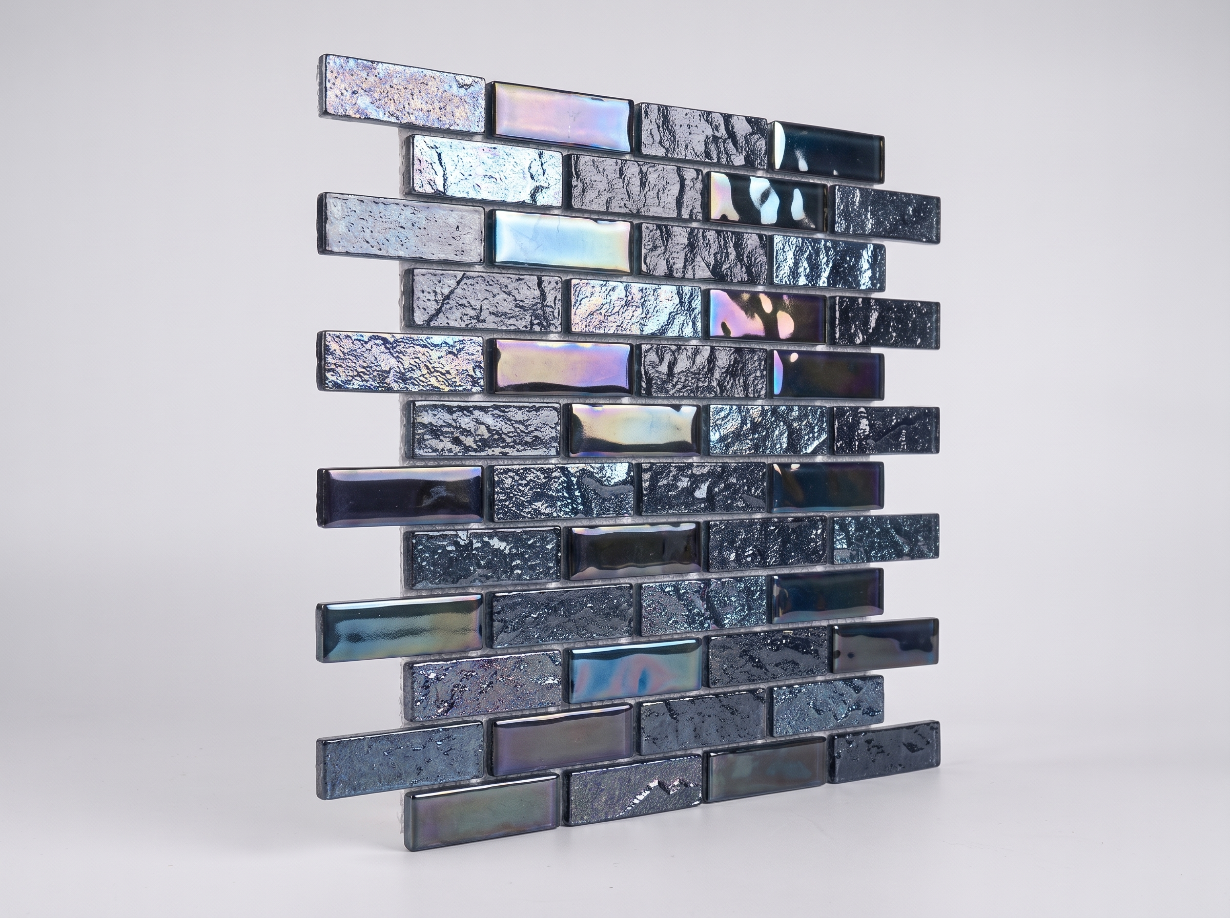 Glasmosaik 23×23 mm Dunkelblau Schimmer