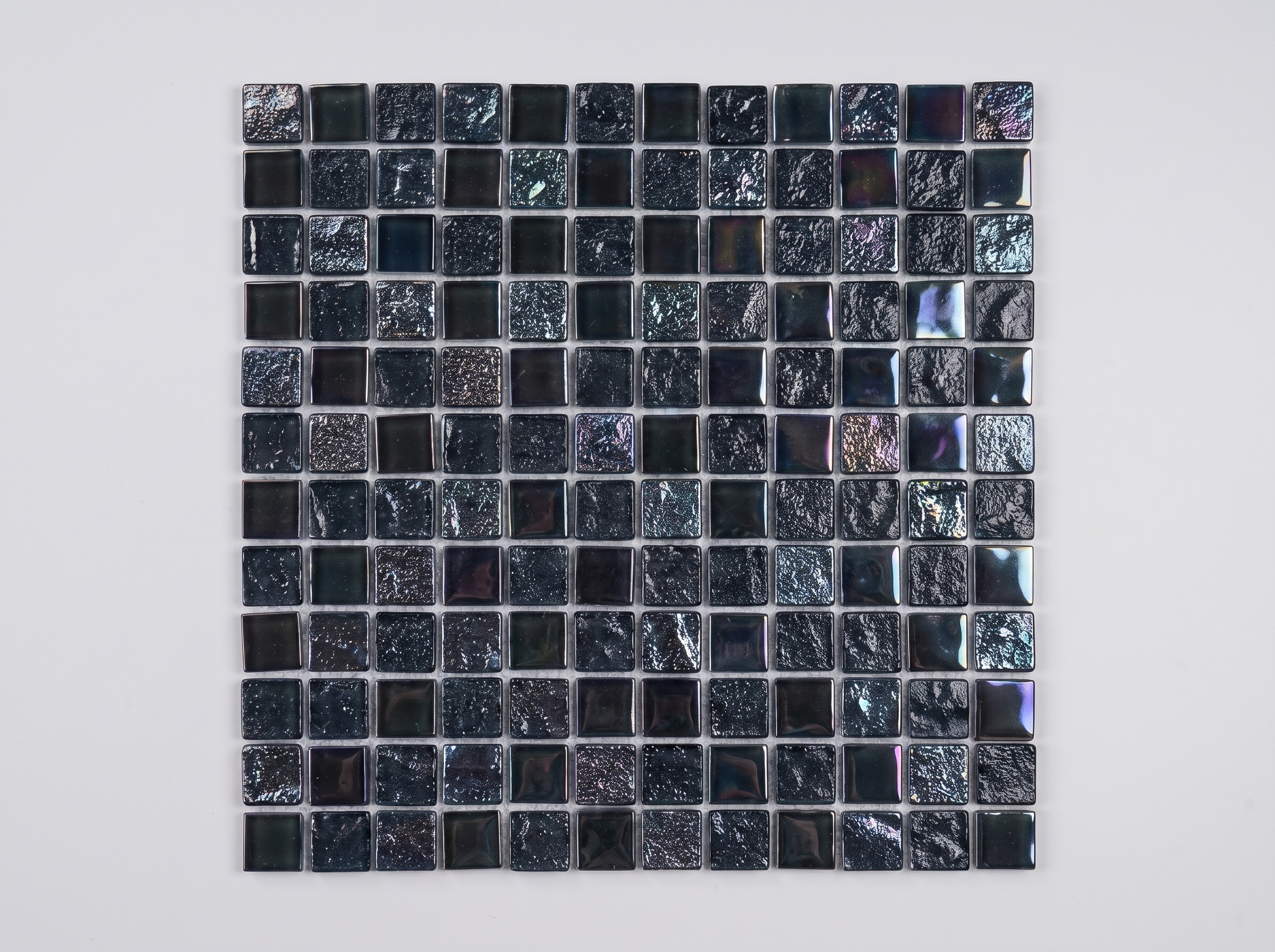 Glasmosaik 23×23 mm Dunkelblau Schimmer