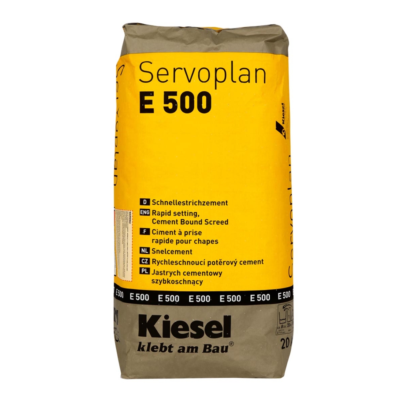 Kiesel Servoplan E 500 Bindemittel für Schnellestriche und Drainagemörtel 20KG