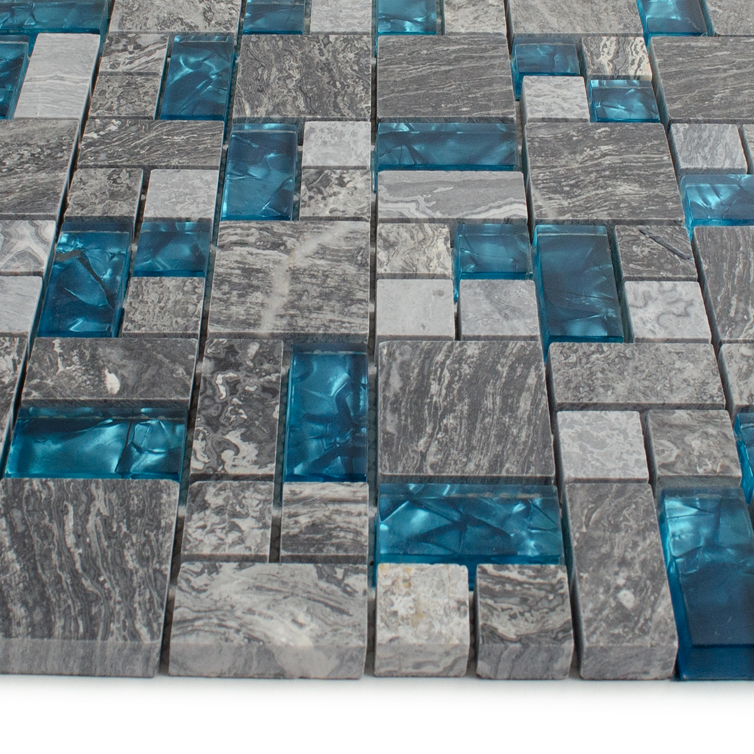 Glasmosaik Blau Natursteinmosaik Abigal Steinmix Paket