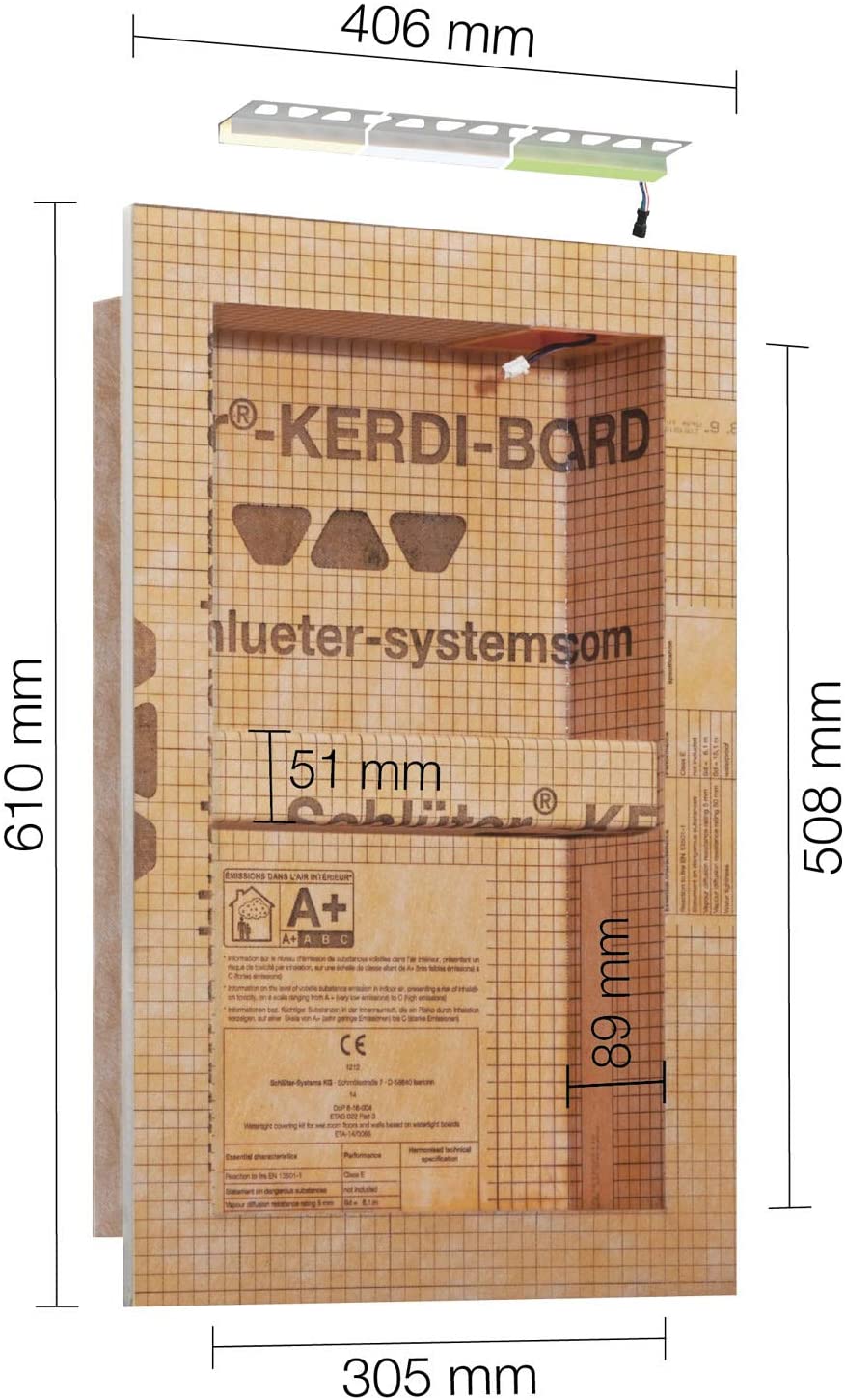 Schlüter-KERDI-BOARD A mit LIPROTEC-Technik LED B