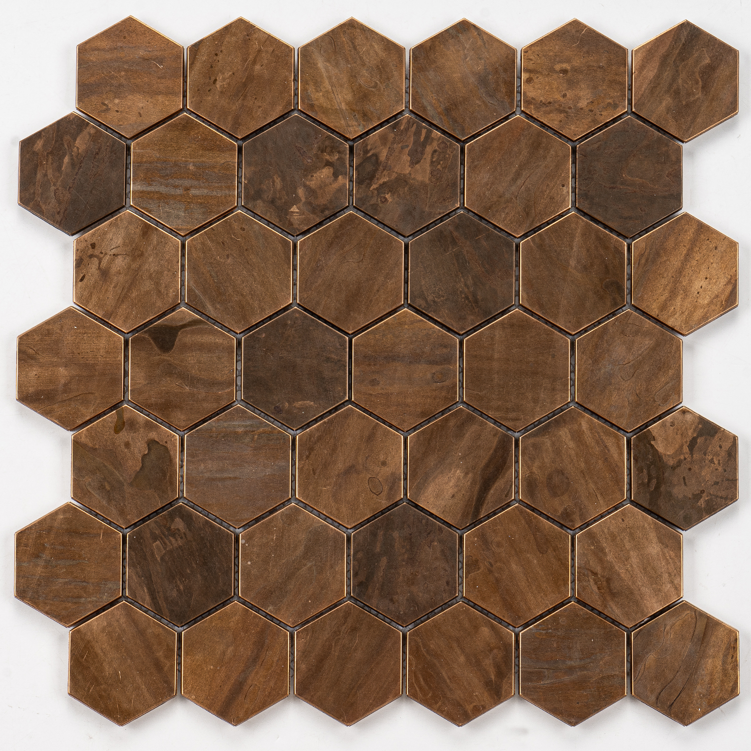 Hexagonmosaik Mosaikfliesen Kupfer 48 Mali Matte