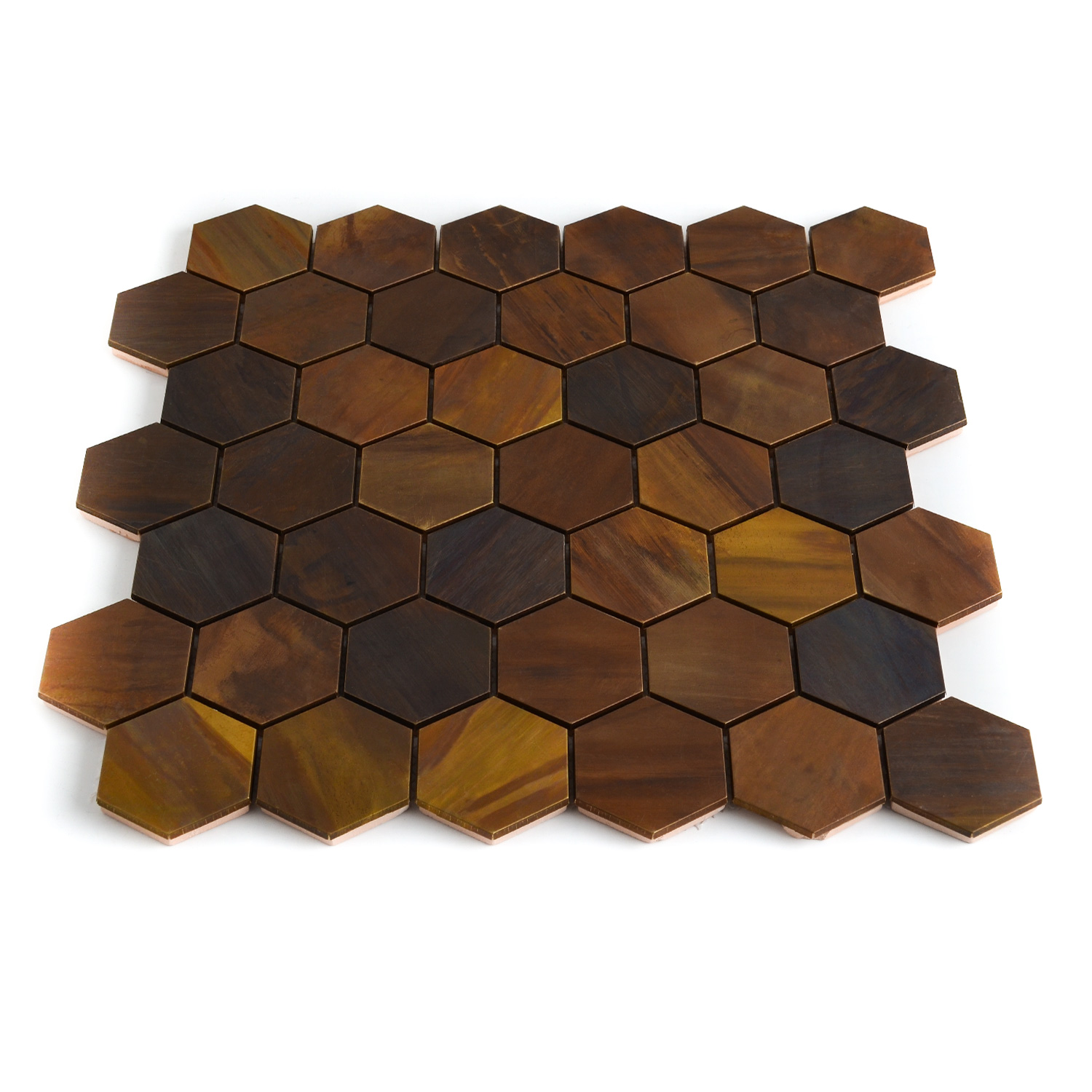 Hexagonmosaik Mosaikfliesen Kupfer 48 Mali Matte