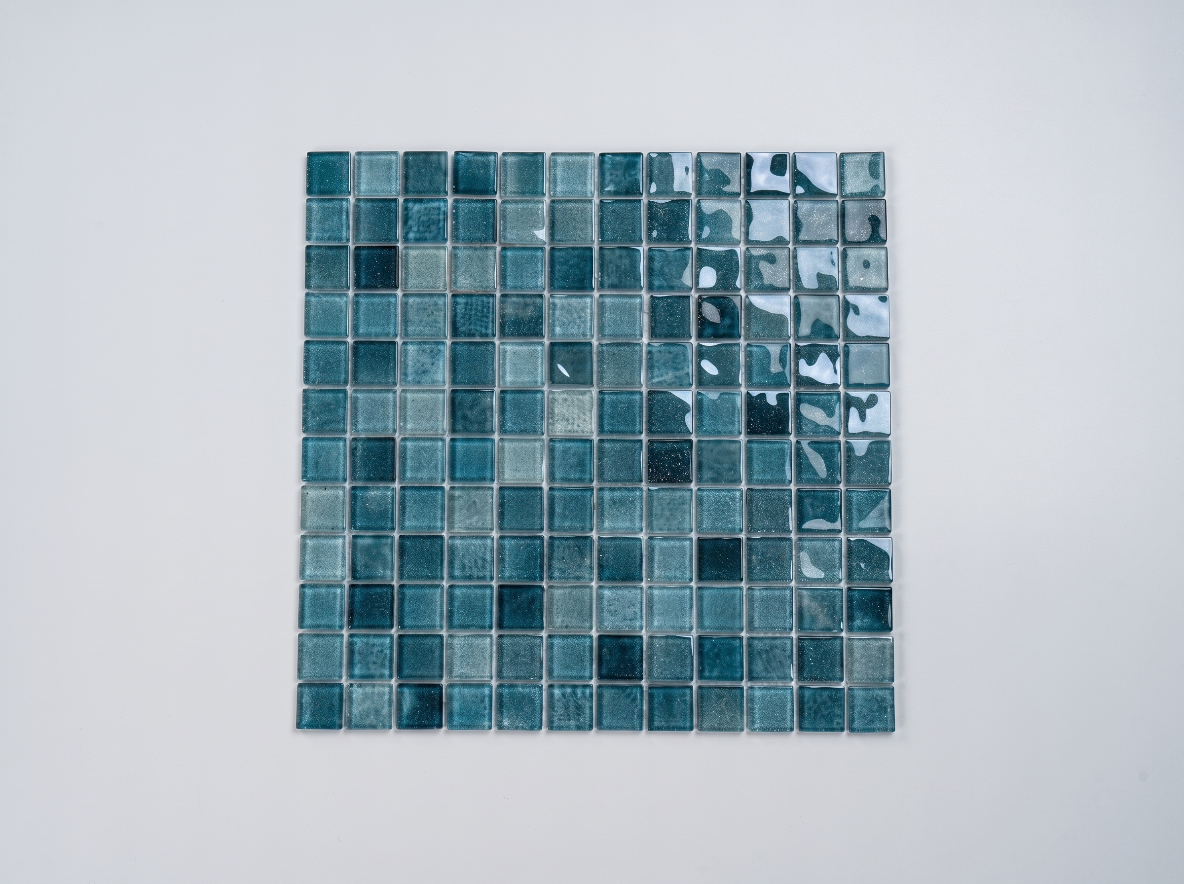 Glasmosaik Mosaikfliese Nizza 23×23×4 mm Türkis