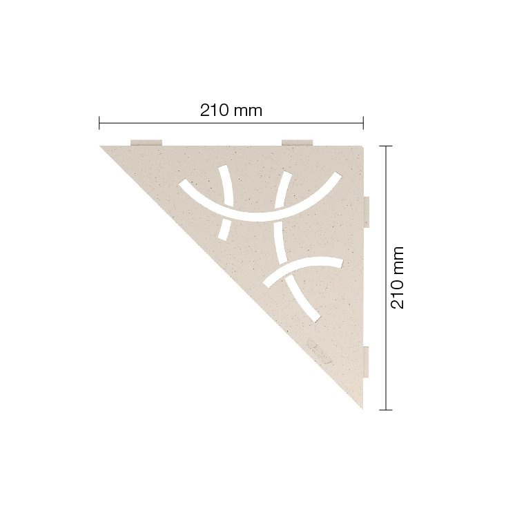 Wandablage für Nischen von Schlüter Dreieckige Eck-Wandablage Curve Elfenbein