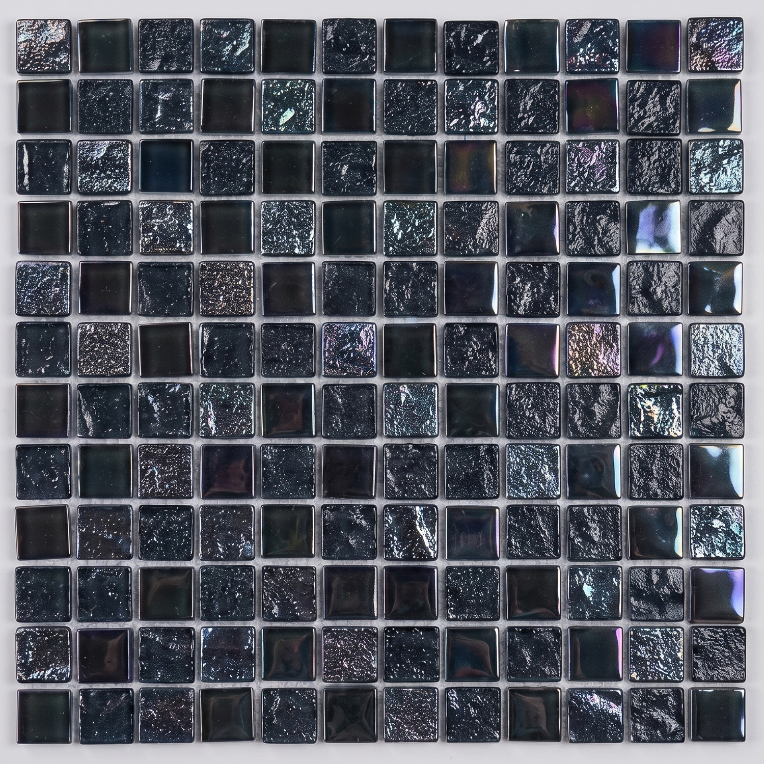 Glasmosaik 23×23 mm Dunkelblau Schimmer