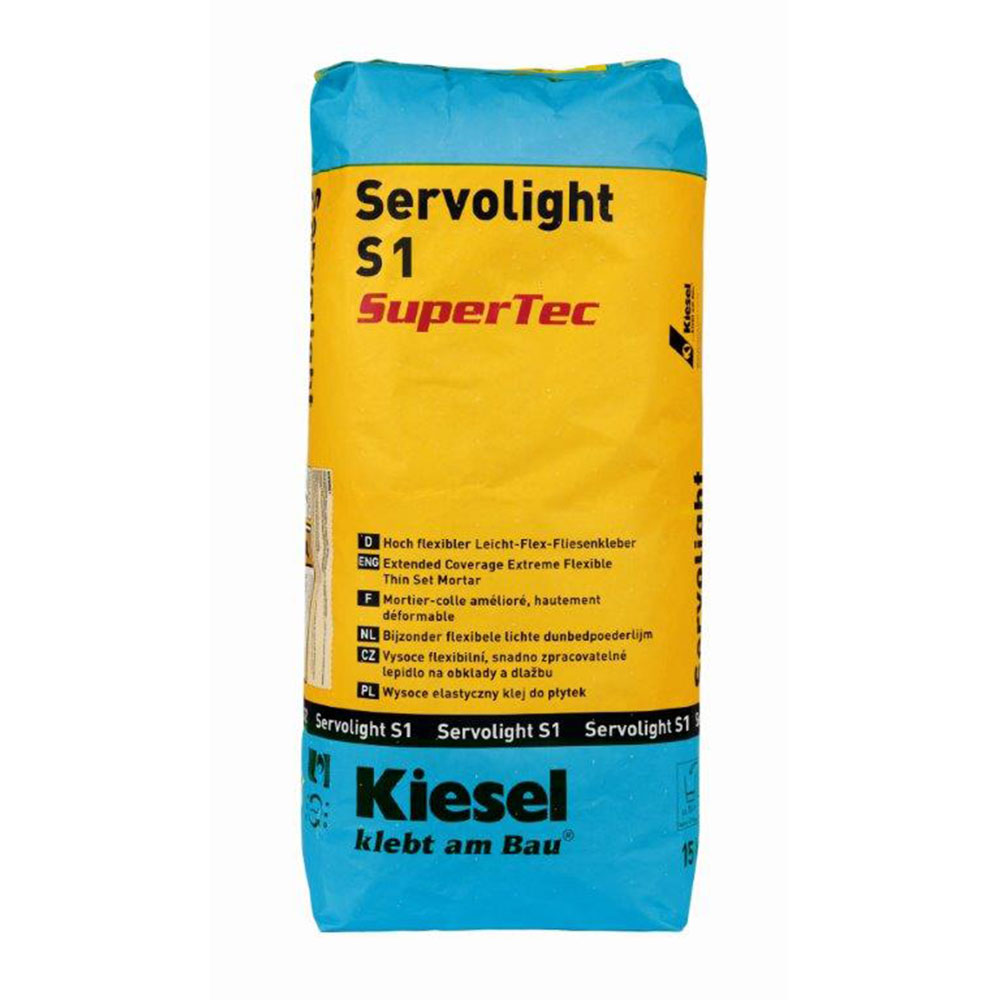 Fliesenkleber für Wandfliesen und Bodenfliesen von Kiesel Servolight S1 SuperTec-BEN10025