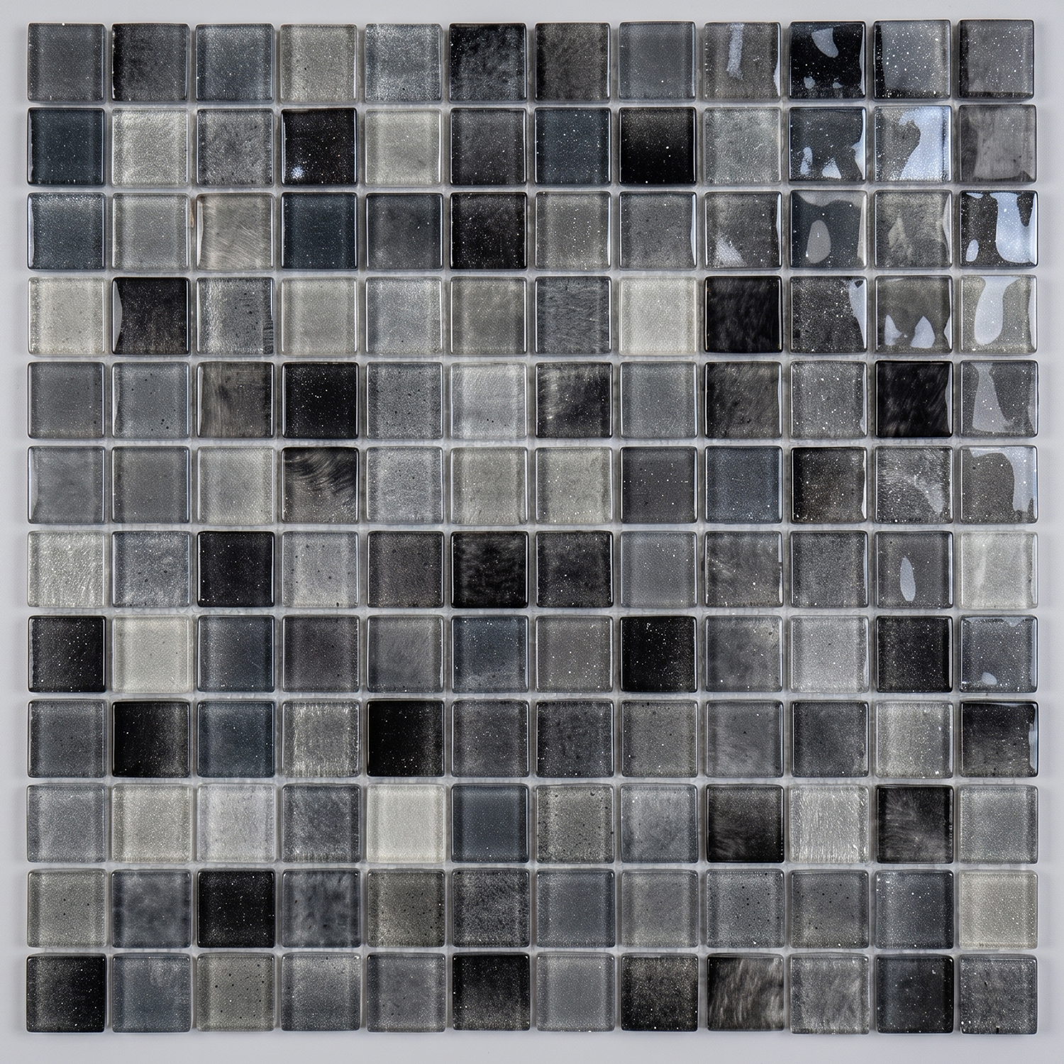 Glasmosaik Mosaikfliese Nizza  23×23×4 mm Schwarz