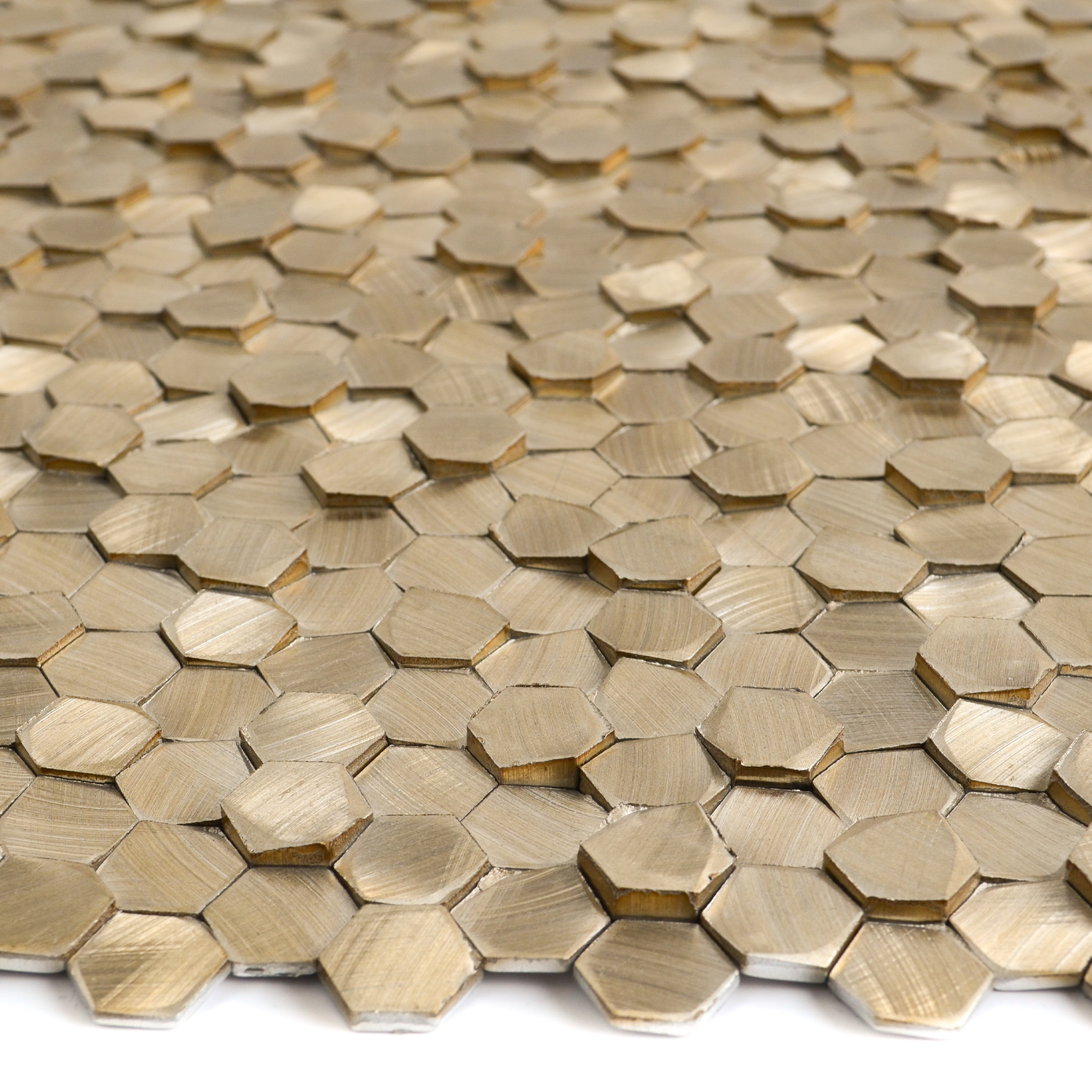 Aluminium Mosaikfliesen Medlen Kupfer Gebürstet  3D Paket-BEN10213.6