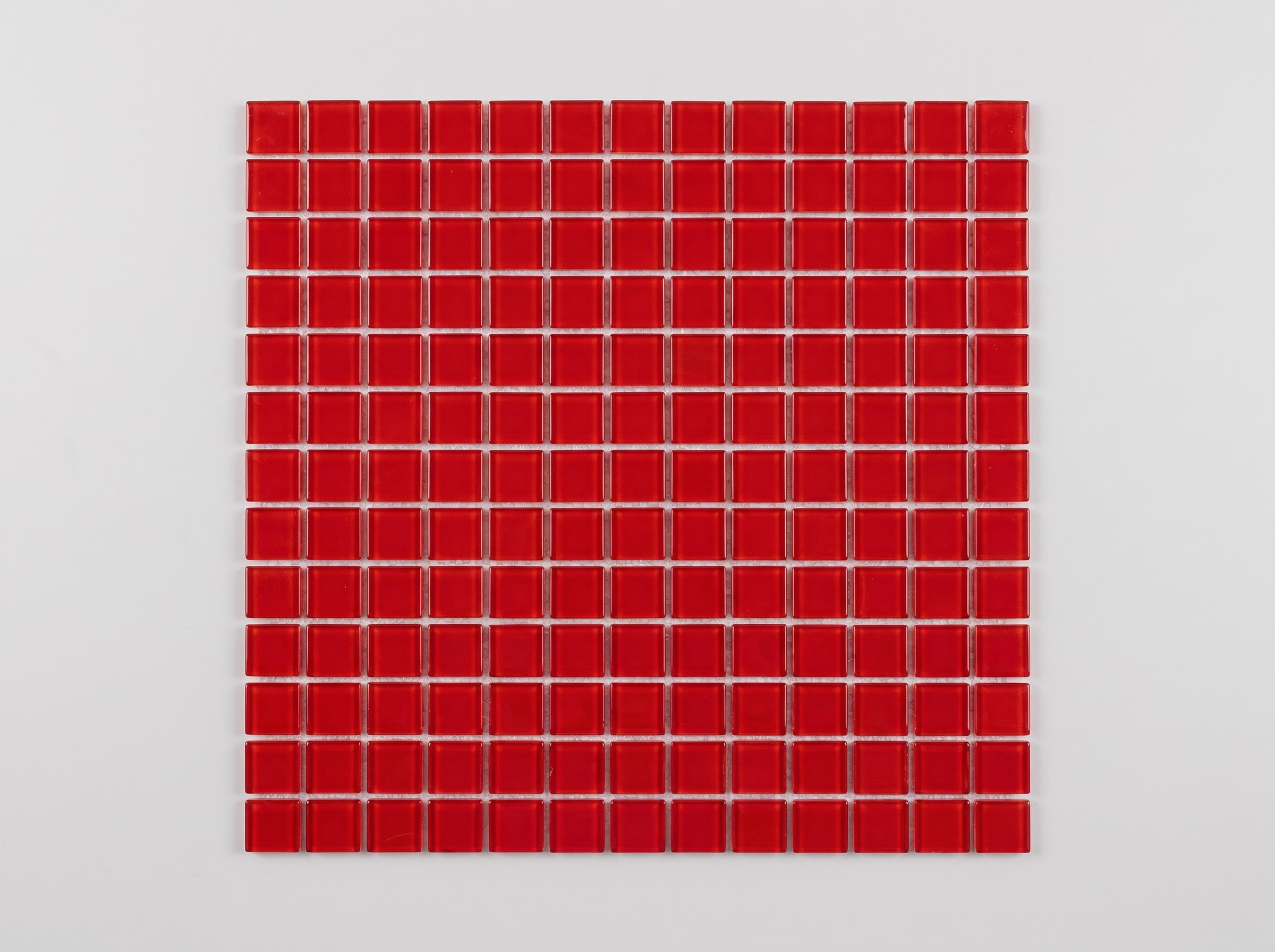 Glasmosaik 23×23 mm glänzend Rot Bloom