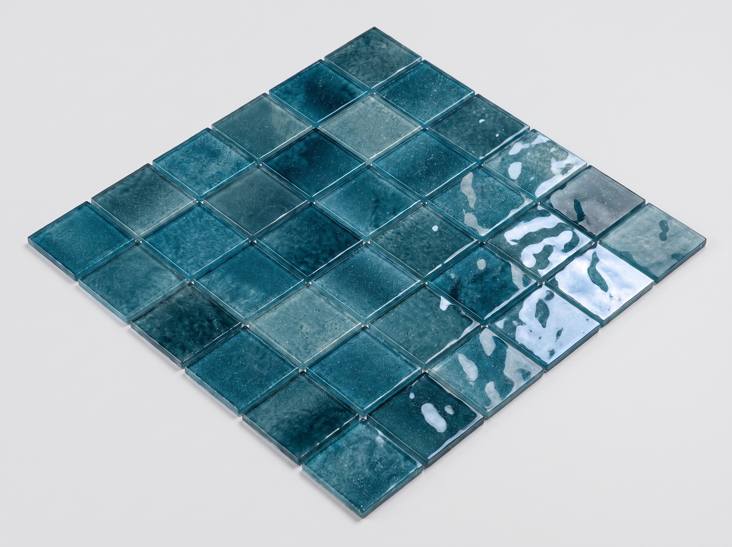 Glasmosaik Mosaikfliese Nizza 48×48 mm Türkis