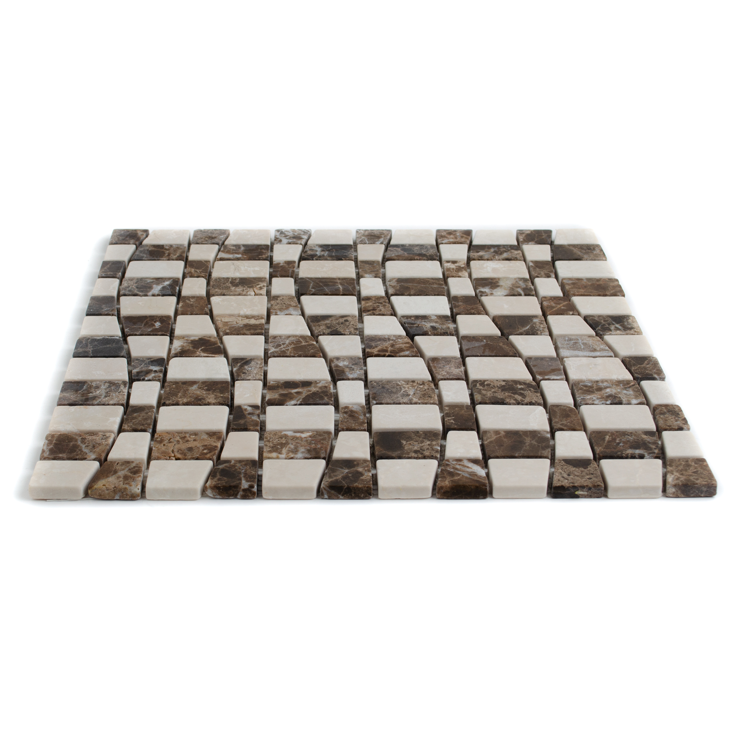 Natursteinmosaik Marmormosaik Welle Beige Braun Noemi-BEN10281