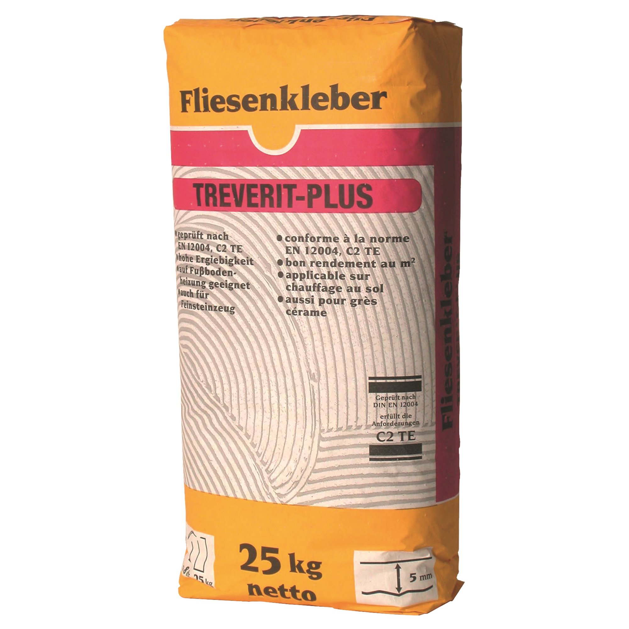 Fliesenkleber für Innenbereich und Außenbereich, an Wand und Boden TREVERIT PLUS 25Kg-BEN10114 Fliesenkleber für Innenbereich und Außenbereich, an Wand und Boden TREVERIT PLUS 25Kg-BEN10114