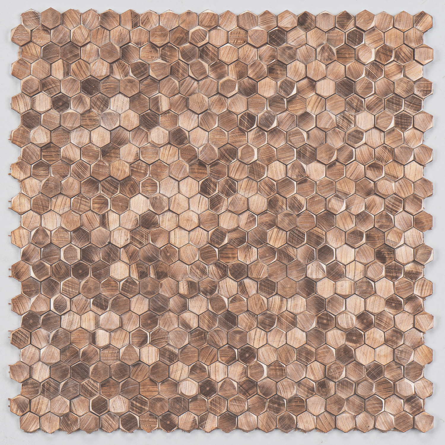 Mosaikfliesen Edelstahl Toulouse 15x15x4mm Rosegold 3D Gebürstet
