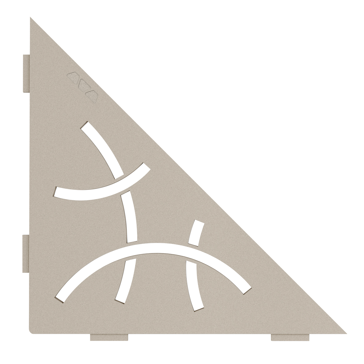 Wandablage für Nischen von Schlüter Dreieckige Eck-Wandablage Curve Creme