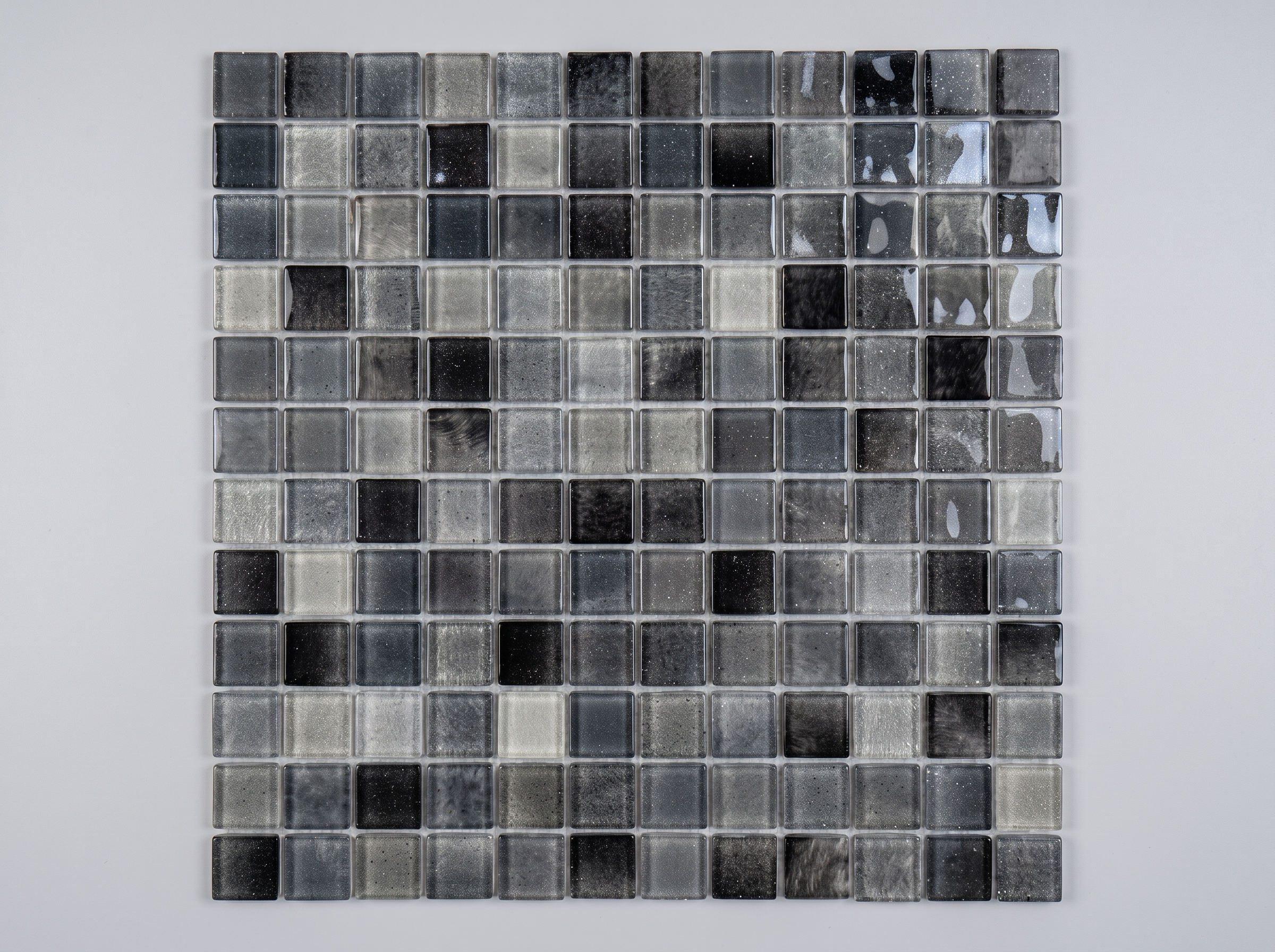 Glasmosaik Mosaikfliese Nizza  23×23×4 mm Schwarz
