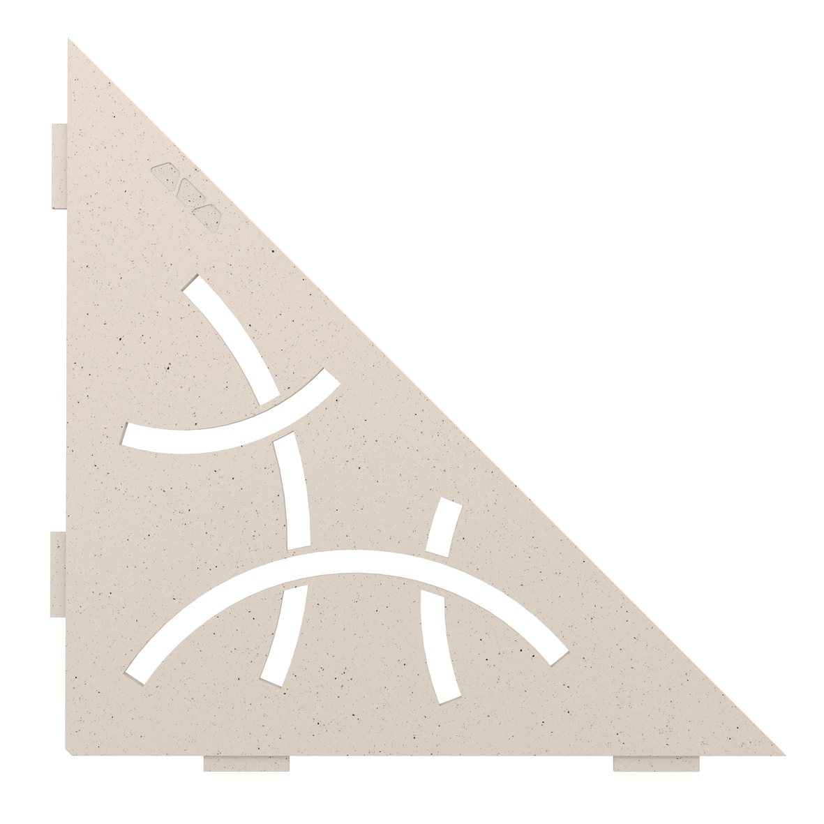 Wandablage für Nischen von Schlüter Dreieckige Eck-Wandablage Curve Elfenbein