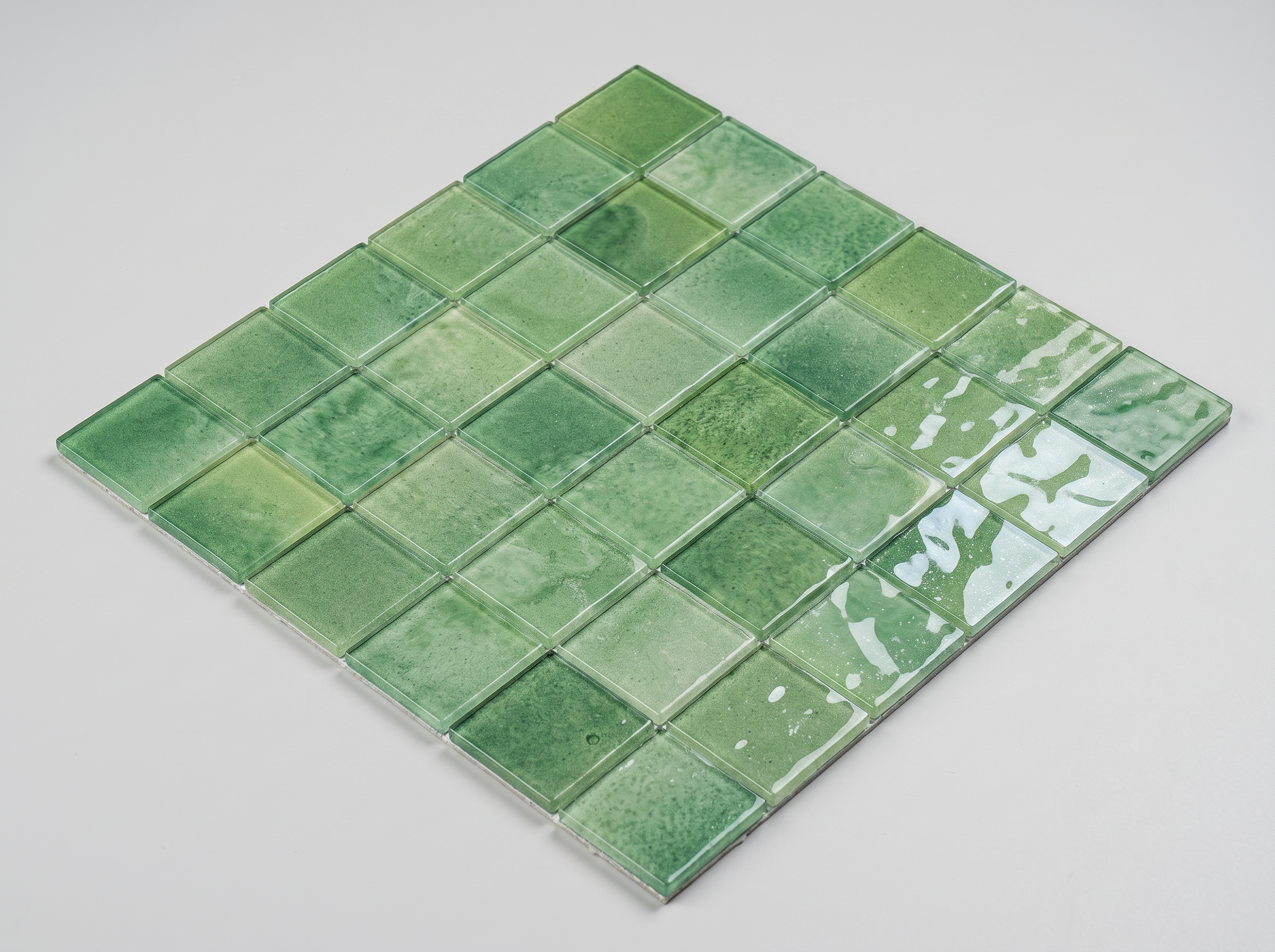 Glasmosaik Mosaikfliese Nizza 48×48 mm Grün